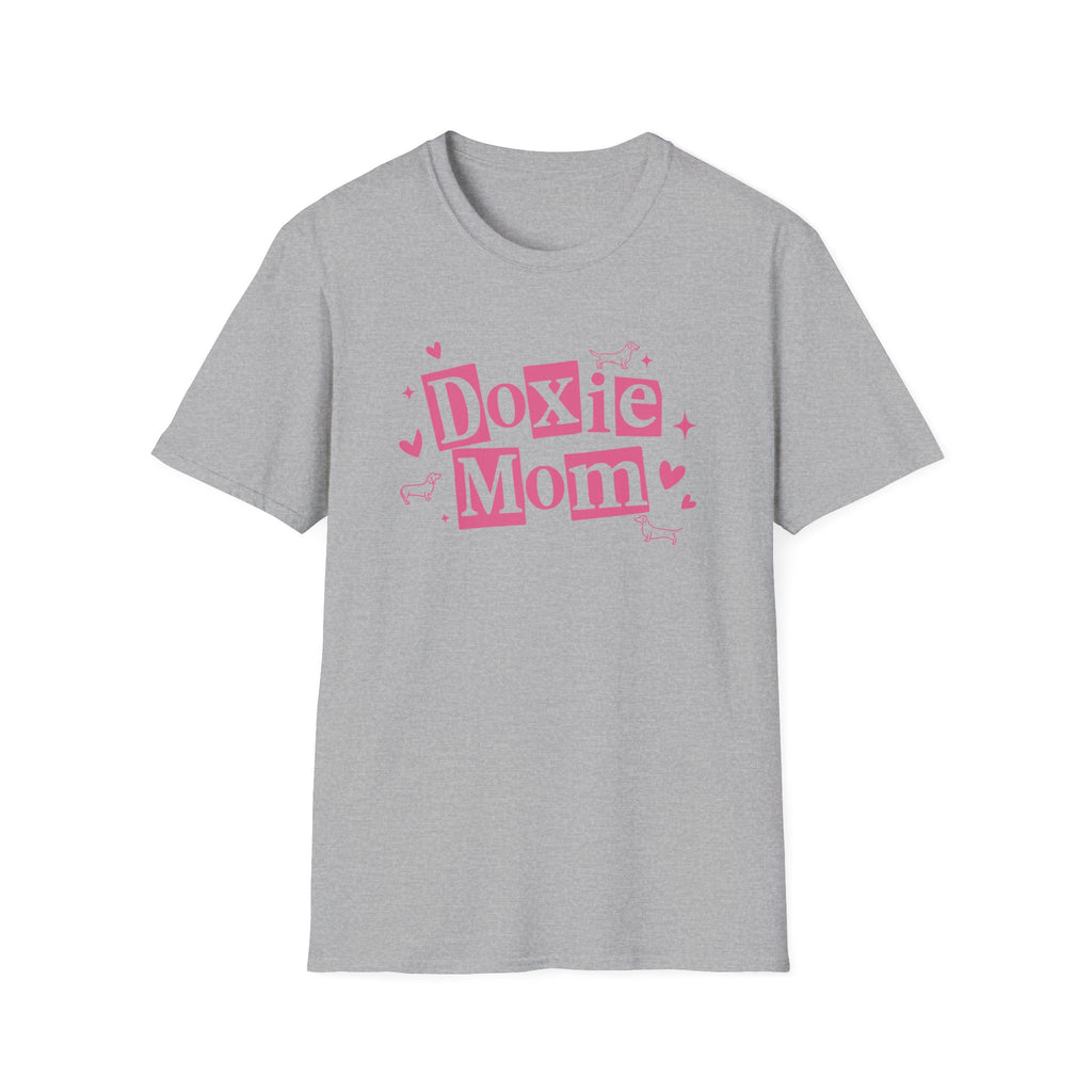 Doxie Mom T‑Shirt — Cute Pink Dachshund Mom Tee