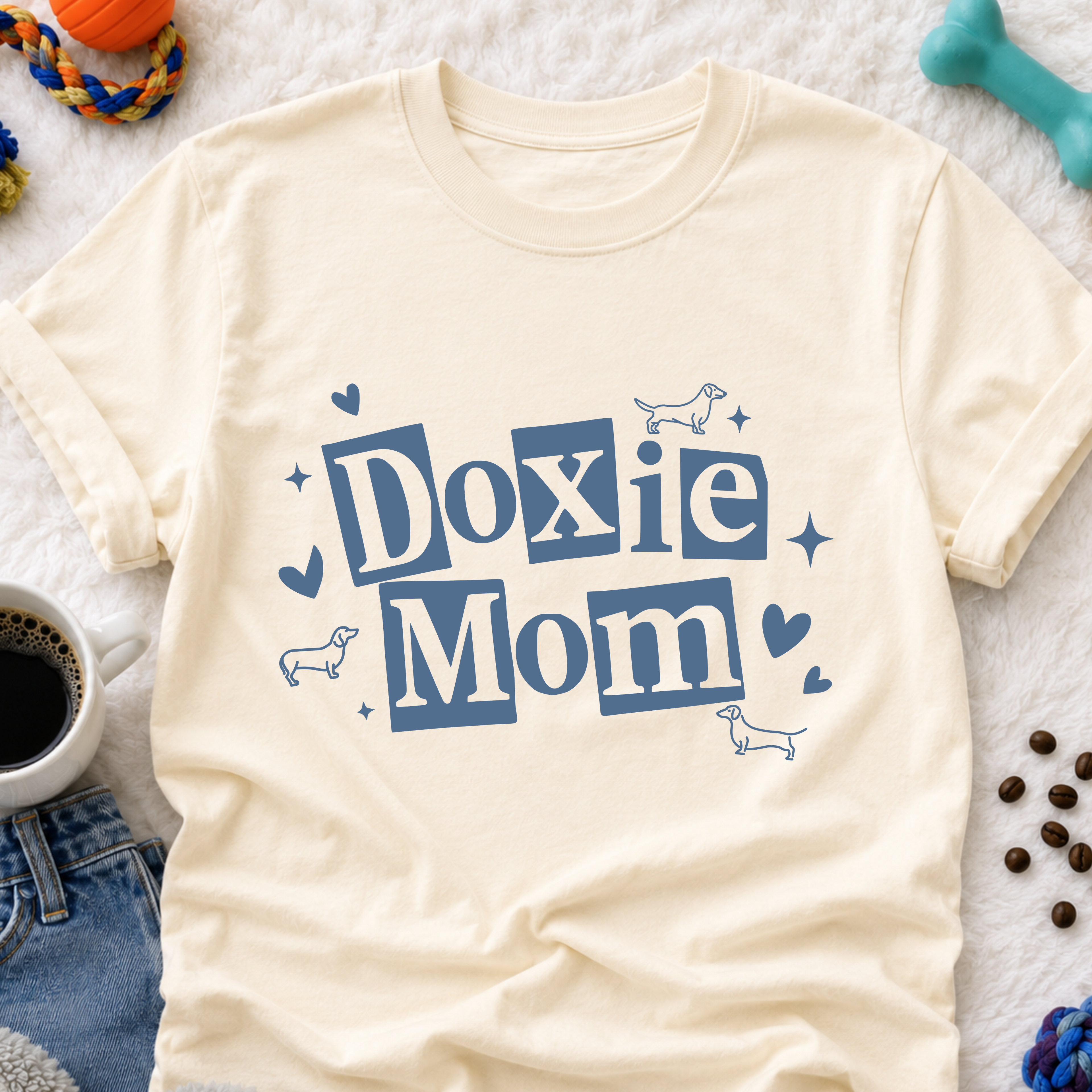 Doxie Mom T‑Shirt — Cute Pink Dachshund Mom Tee